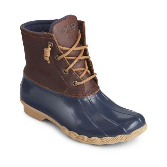 Sperry Shoes - SPERRY STS91175 Brown Blue Leather Rubber Saltwater All Weather Duck Boots Sze 9